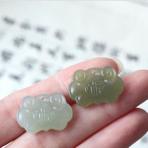 Jade Hängen, Hetian Jade, Lås, Sned, DIY, fler färger för val, 22x15mm, Säljs av PC