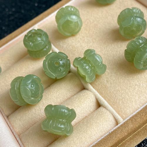 Hetian Jade Bead, Lotus, polerad, DIY, Slumpmässig färg, 9.50x8.50mm, Säljs av PC