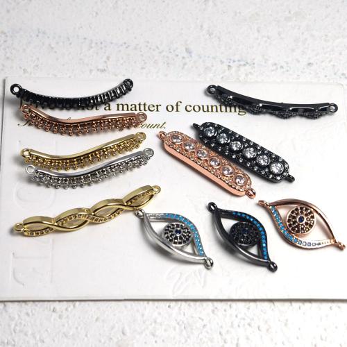 Zircon cubique Micro Pave laiton Connecteur, Placage, DIY & pavé de micro zircon, plus de couleurs à choisir, protéger l'environnement, sans nickel, plomb et cadmium, 110x80x70mm, Vendu par sac