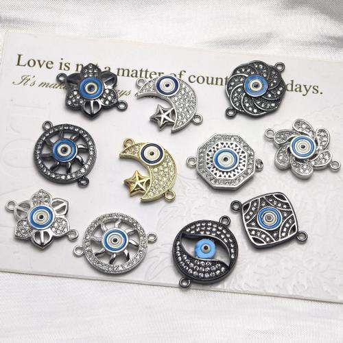 Zircon cubique Micro Pave laiton Connecteur, Placage, DIY & pavé de micro zircon, plus de couleurs à choisir, protéger l'environnement, sans nickel, plomb et cadmium, 110x70x60mm, Vendu par sac