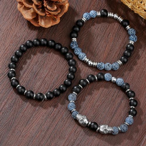 Bracelets de pierres précieuses, Acier inoxydable 304, avec Pierre naturelle, Placage de couleur d'or, bijoux de mode, plus de couleurs à choisir, Vendu par PC