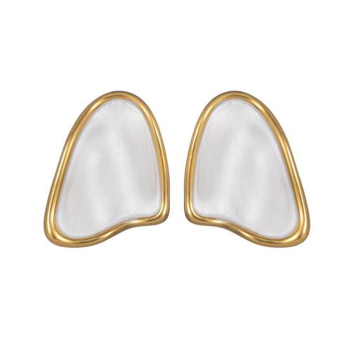 Nerezová ocel náušnice, 304 Stainless Steel, módní šperky & pro ženy & smalt, více barev na výběr, Prodáno By Pair