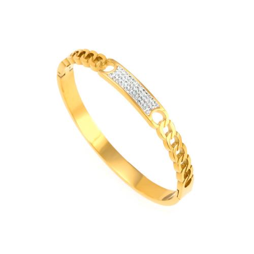 Ruostumaton teräs rannerengas, 304 Stainless Steel, päällystetty, naiselle & tekojalokivi & ontto, enemmän värejä valinta, Inner diameter :60mm, Myymät PC