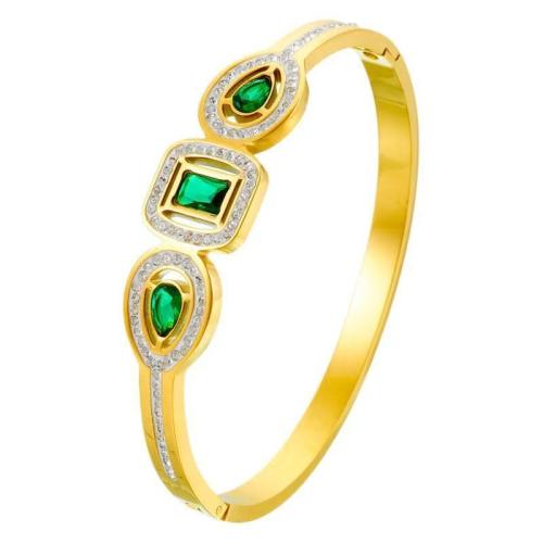 Ruostumaton teräs rannerengas, 304 Stainless Steel, päällystetty, muoti korut & naiselle & tekojalokivi, enemmän värejä valinta, Inner diameter :60mm, Myymät PC