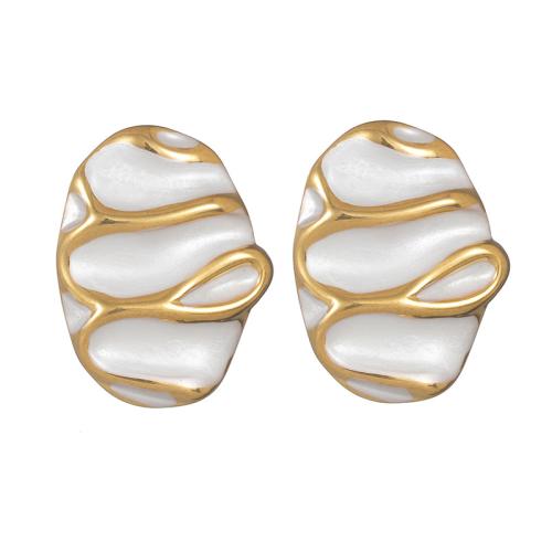 Edelstahl Ohrringe, 304 Edelstahl, plattiert, Modeschmuck & für Frau & Emaille, keine, verkauft von Paar