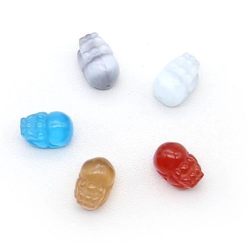 Cats Eye Smycken Pärlor, Skull, DIY, Slumpmässig färg, 13x18mm, Säljs av PC