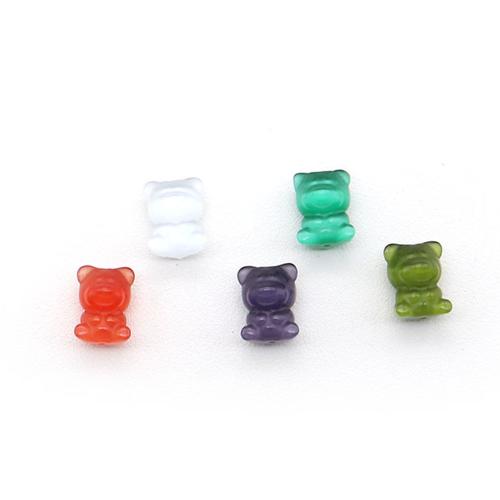 Cats Eye Smycken Pärlor, Bear, DIY, Slumpmässig färg, 13x17mm, Säljs av PC