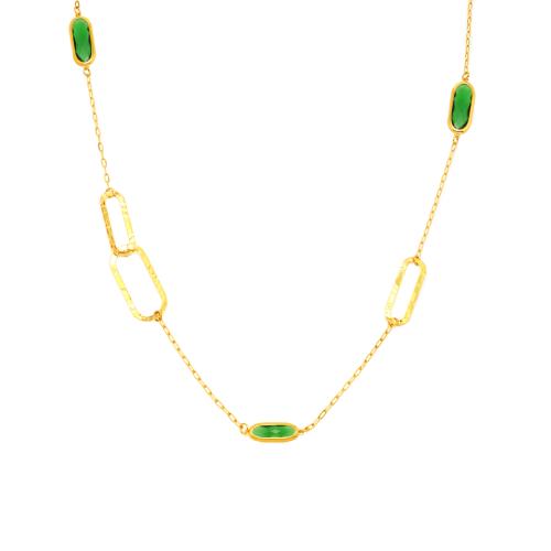 Stainless Steel smycken halsband, 304 rostfritt stål, med Glas, plated, mode smycken & för kvinna, fler färger för val, Säljs av PC