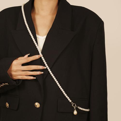 Zinc Alloy Body Chain with Plastic Pearl gold color plated fashion jewelry Sold By PC