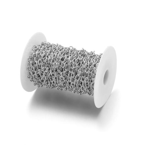 Nerezová ocel šperky řetěz, 304 Stainless Steel, barva pozlacený, DIY, více barev na výběr, Prodáno By m