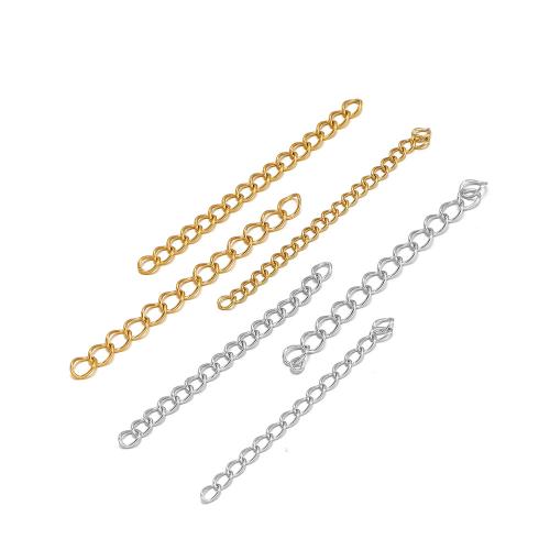 Rostfritt stål Extender Chain, 304 rostfritt stål, guldfärg pläterade, DIY, fler färger för val, 50PC/Bag, Säljs av Bag