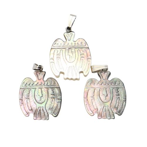 Nero-Lip-Shell pendente, with corda di cera & ferro, Aquila, DIY, nessuno, 18x24mm, Venduto da PC