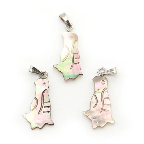 Nero-Lip-Shell pendente, with corda di cera & ferro, Pinguino, DIY, nessuno, 11x23mm, Venduto da PC