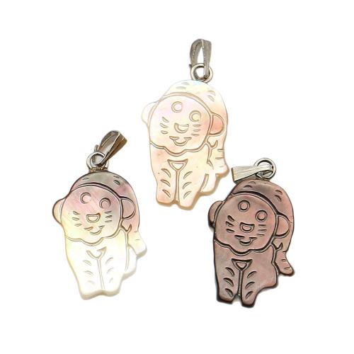 Shell Halsband, Sea Shell, med Vax & Järn, Tiger, DIY, blandade färger, 14x23mm, Säljs av PC