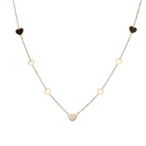 Stainless Steel smycken halsband, 304 rostfritt stål, med Cubic Zirconia, 18K guldpläterad, mode smycken & olika stilar för val & för kvinna, Säljs av PC