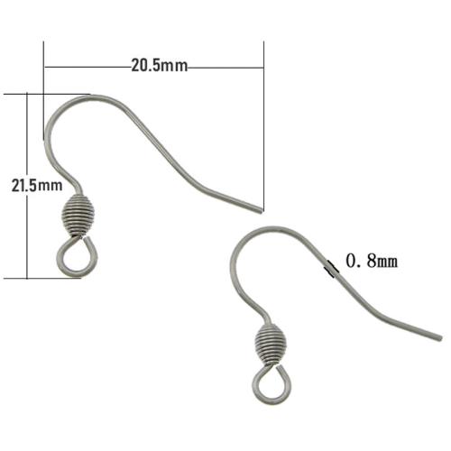 Cruach dhosmálta Hook Earwire, 304 Cruach dhosmálta, le lúb, dath bunaidh, 20x17x3mm, 0.7mm, Poll:Thart 2.5mm, 1000Péirí/Lot, Díolta De réir Lot