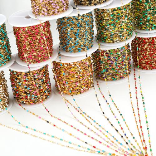 Rostfritt stål Smycken Kedja, 304 rostfritt stål, guldfärg pläterade, DIY & emalj, fler färger för val, 2m/Bag, Säljs av Bag