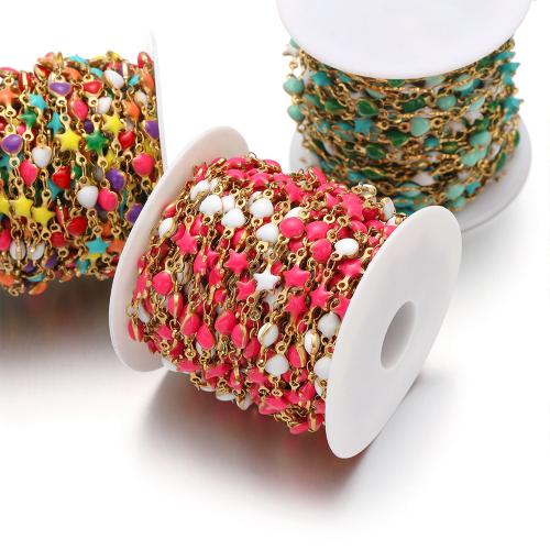 Nerezová ocel šperky řetěz, 304 Stainless Steel, barva pozlacený, DIY & smalt, více barev na výběr, Prodáno By m