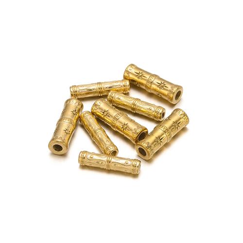 Rostfria rör pärlor, 304 rostfritt stål, guldfärg pläterade, DIY, gyllene, 5PC/Bag, Säljs av Bag