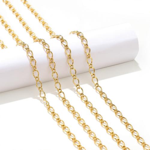 Rostfritt stål Oval kedja, 304 rostfritt stål, guldfärg pläterade, DIY, fler färger för val, Säljs av m