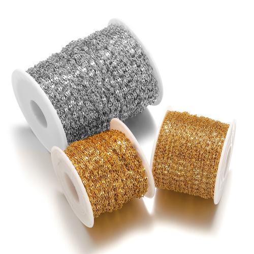 Nerezová ocel šperky řetěz, 304 Stainless Steel, barva pozlacený, DIY, více barev na výběr, 2m/Bag, Prodáno By Bag