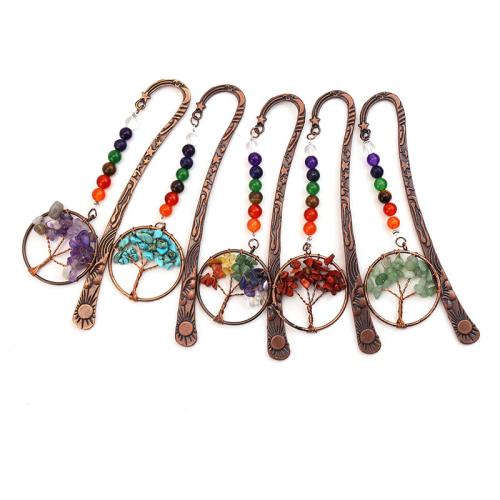 Zink Alloy bokmärke, Ädelsten, med mässingstråd & Zink Alloy, handgjord, olika material för val & ihålig, Säljs av PC