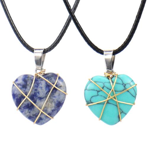 Gemstone smycken halsband, Ädelsten, med mässingstråd & läder sladd, handgjord, mode smycken & olika material för val & för kvinna, Säljs av PC