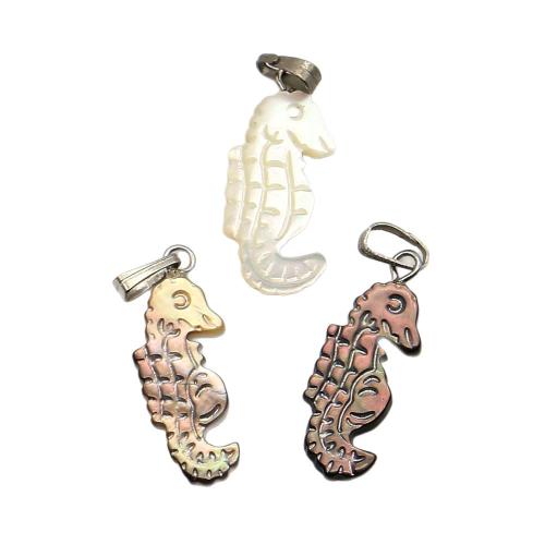 Sea Shell Hänge, med Vax & Järn, Seahorse, DIY, fler färger för val, 11x24mm, Säljs av PC