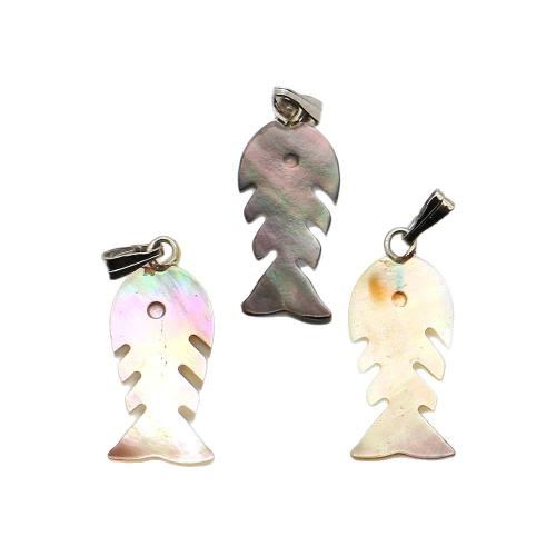 Black+Lip+Shell pingente, with Fio de cera & ferro, Espinha de peixe, DIY, cores misturadas, 10x23mm, vendido por PC