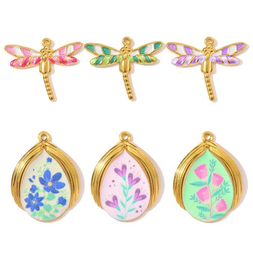 Nerezová ocel Šperky Přívěsky, 304 Stainless Steel, barva pozlacený, DIY & smalt, více barev na výběr, 3PC/Bag, Prodáno By Bag