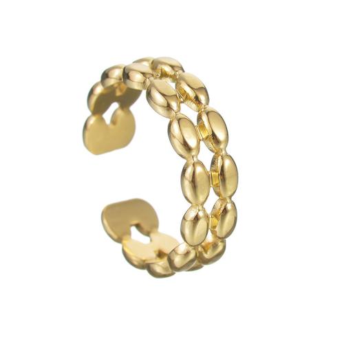 Prst prsten z nerezové oceli, 304 Stainless Steel, á, módní šperky & pro ženy & dutý, zlatý, Prodáno By PC