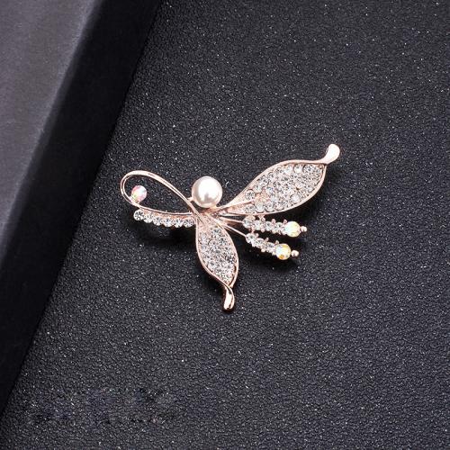 Zinek Brož, s Plastové Pearl, Květina, á, pro ženy & s drahokamu, 55x30mm, Prodáno By PC