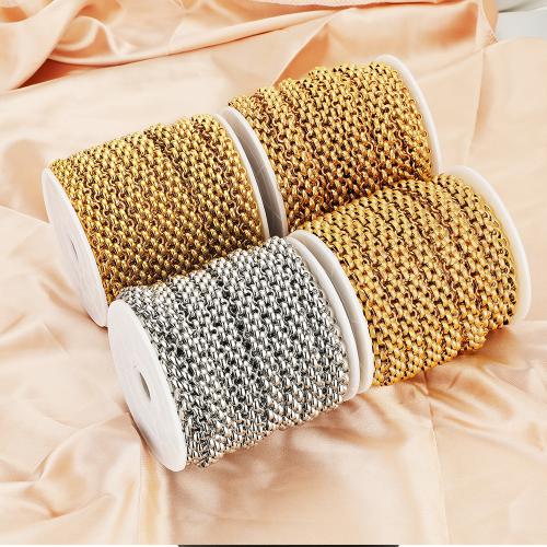 Rostfritt stål Rolo Chain, 304 rostfritt stål, guldfärg pläterade, DIY, fler färger för val, Säljs av m