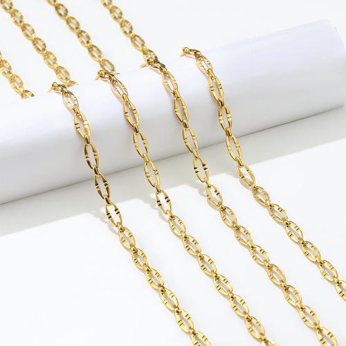 Rostfritt stål Smycken Kedja, 304 rostfritt stål, guldfärg pläterade, DIY, fler färger för val, Säljs av m