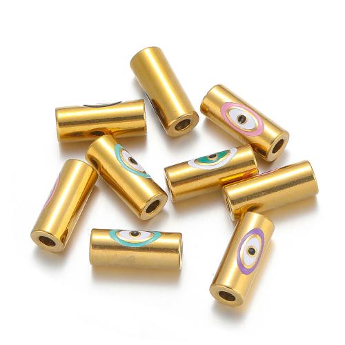 Rostfria rör pärlor, 304 rostfritt stål, guldfärg pläterade, DIY & emalj, fler färger för val, 5PC/Bag, Säljs av Bag