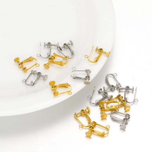 Roestvrij staal oorclips onderdelen, 304 roestvrij staal, gold plated, DIY, meer kleuren voor de keuze, 10pC's/Bag, Verkocht door Bag