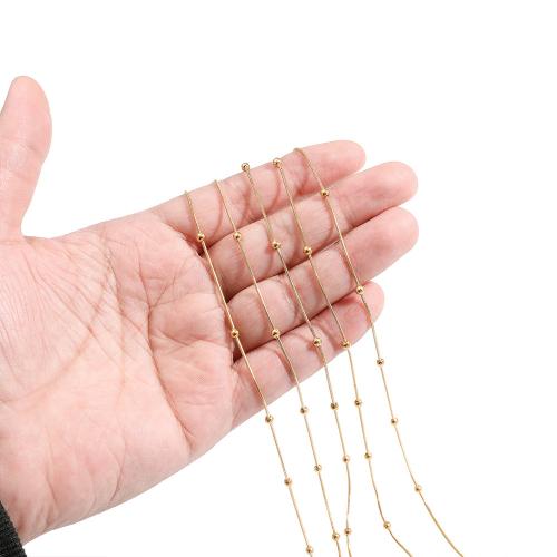 Rostfritt stål Ball Chain, 304 rostfritt stål, guldfärg pläterade, DIY, fler färger för val, Säljs av m