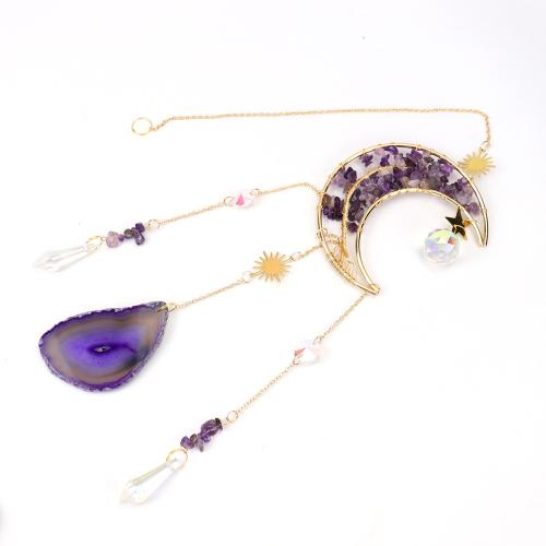 Wind Chimes Outdoor a domácí dekorace, Drahokam, s Mosaz & Zinek, ruční práce, pro domácnosti a kanceláře & různé materiály pro výběr & dutý, zlatý, Prodáno By PC