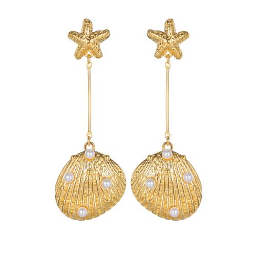 Boucle d'oreille goutte inox, Acier inoxydable 304, avec perle de plastique, Placage, bijoux de mode & pour femme, plus de couleurs à choisir, Vendu par paire