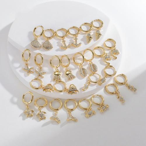 Boucle d'oreille goutte inox, Acier inoxydable 304, Placage, styles différents pour le choix & pour femme & avec strass, doré, Vendu par paire