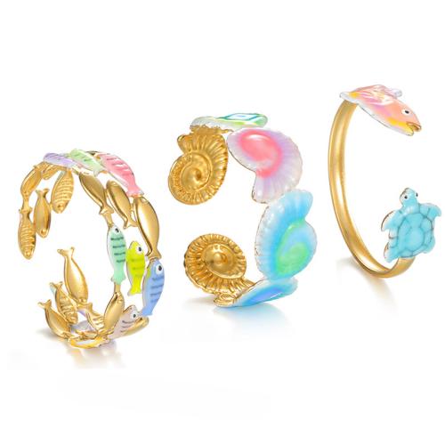 304 Stainless Steel Ranneke rannerengas, kullan väri kullattu, eri tyylejä valinta & naiselle & emali, Myymät PC