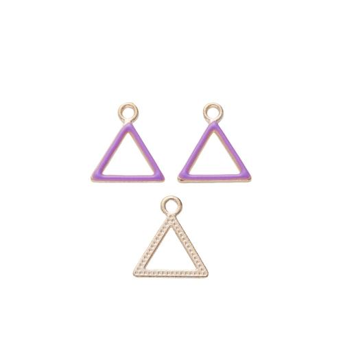 Zinc Alloy émail Pendants, alliage de zinc, triangle, Placage, DIY, plus de couleurs à choisir, 100PC/sac, Vendu par sac