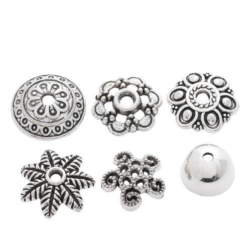 Lo zinco in lega tallone Cap, lega in zinco, placcato color argento, DIY & cavo, 100PC/borsa, Venduto da borsa