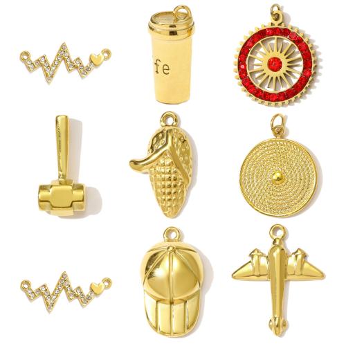 Nerezová ocel Šperky Přívěsky, 304 Stainless Steel, DIY & s drahokamu, více barev na výběr, 3PC/Bag, Prodáno By Bag