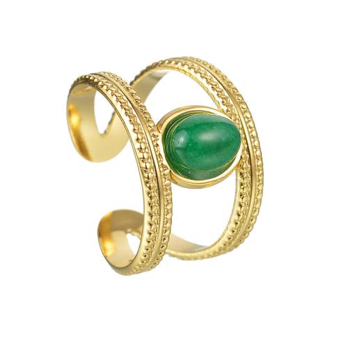 Prst prsten z nerezové oceli, 304 Stainless Steel, s Pryskyřice, á, módní šperky & pro ženy & dutý, zlatý, Prodáno By PC