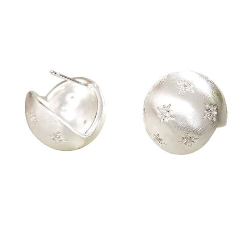 Boucles d'oreilles en laiton zircon cubique pavent, Placage, tréfilage métallique & pavé de micro zircon & pour femme, plus de couleurs à choisir, Diameter: 1.7cm, Vendu par paire