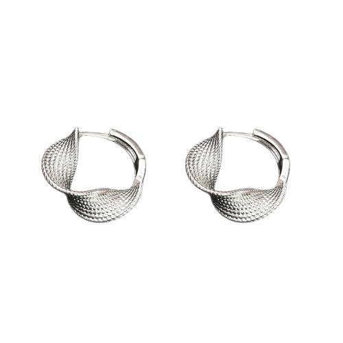 Laiton Leverback boucle d'oreille, Placage, bijoux de mode & pour femme, argent, 18x20mm, Vendu par paire