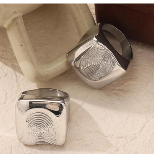 Prst prsten z nerezové oceli, 304 Stainless Steel, barva pozlacený, módní šperky, stříbro, Prodáno By PC