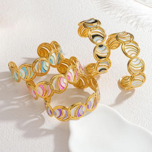 304 Stainless Steel Ranneke rannerengas, kullan väri kullattu, naiselle & emali & ontto, enemmän värejä valinta, Myymät PC