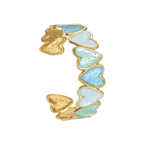 304 Stainless Steel Ranneke rannerengas, kullan väri kullattu, muoti korut & naiselle & emali, enemmän värejä valinta, Myymät PC